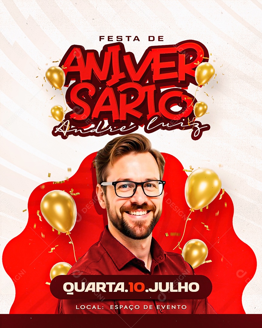 Festa de Aniversario André Luiz Social Media PSD Editável