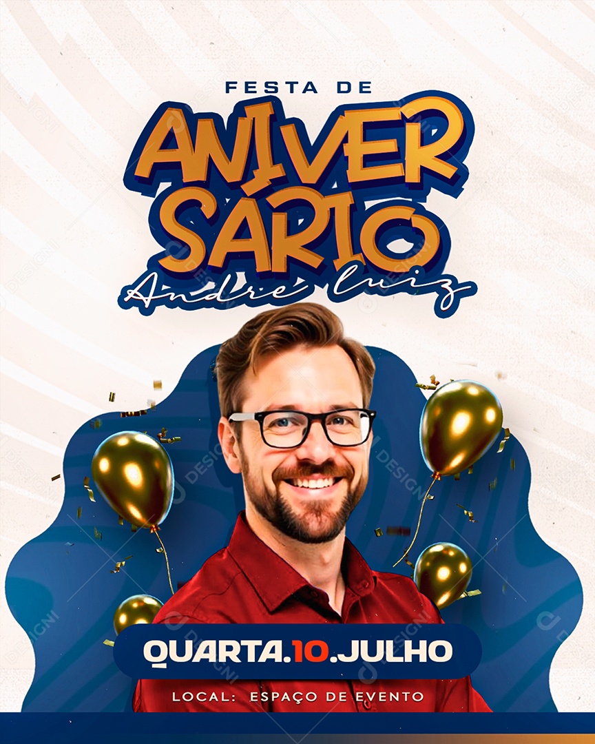 Festa de Aniversario André Luiz Social Media PSD Editável
