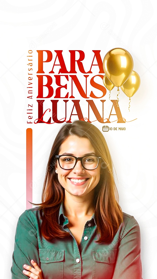 Story Feliz Aniversário Parabéns Luana Social Media PSD Editável