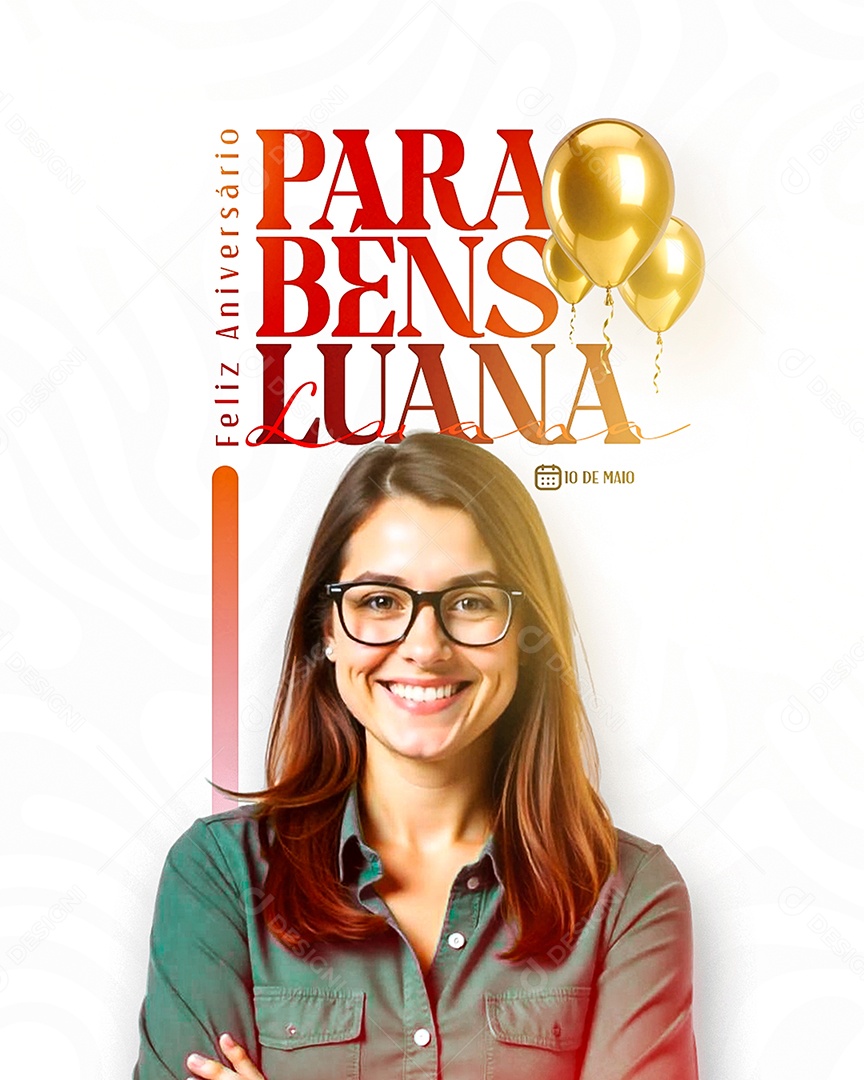 Feliz Aniversário Parabéns Luana Social Media PSD Editável