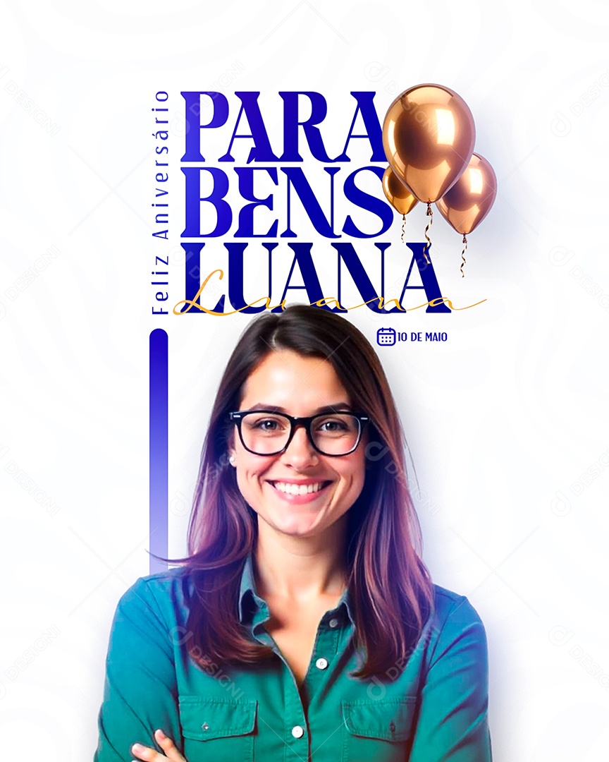 Feliz Aniversário Parabéns Luana Social Media PSD Editável