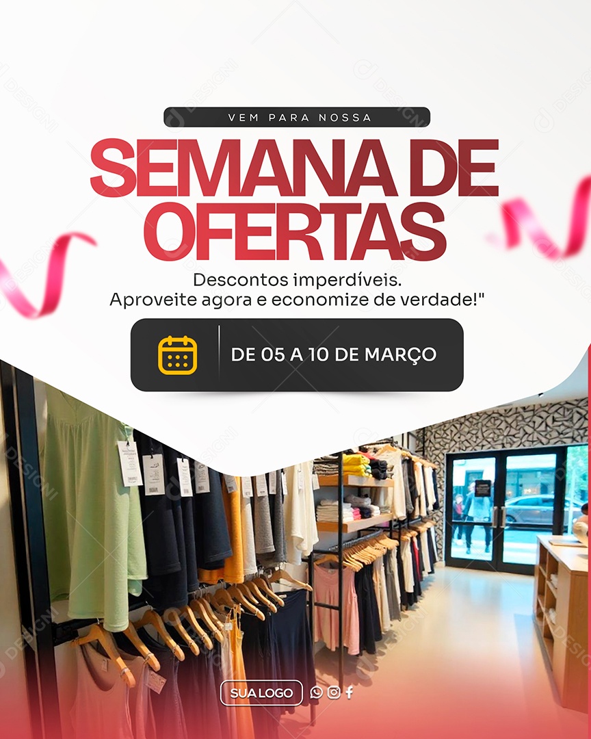 Semana de Ofertas Loja de Roupas Social Media PSD Editável