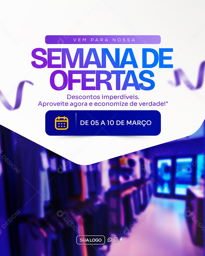 Semana de Ofertas Loja de Roupas Social Media PSD Editável