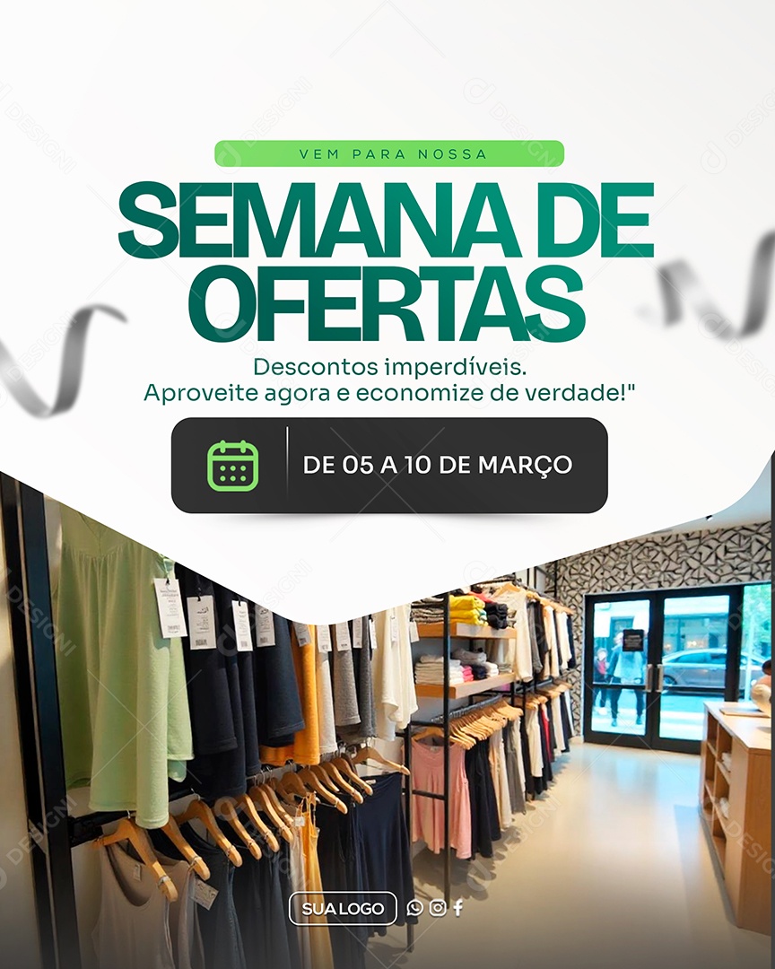 Semana de Ofertas Loja de Roupas Social Media PSD Editável