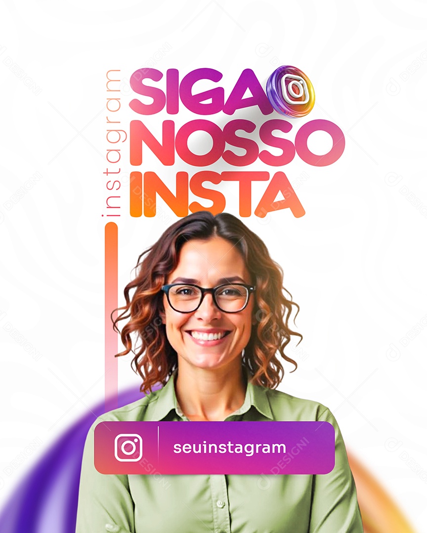 Siga Nosso Instagram Social Media PSD Editável