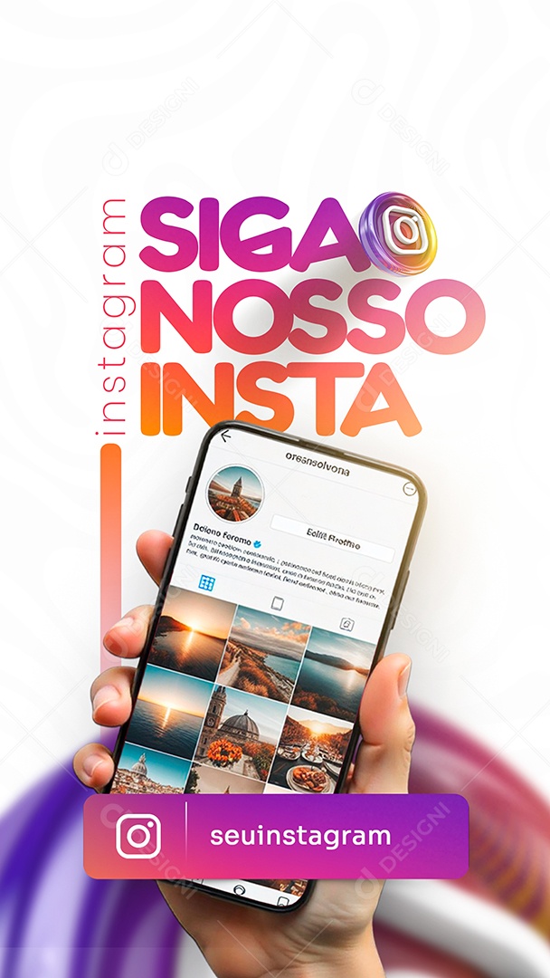 Story Siga Nosso Instagram Social Media PSD Editável