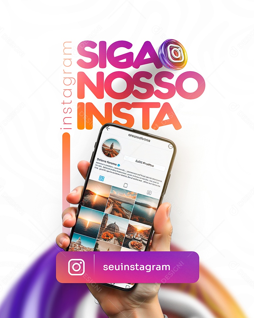 Siga Nosso Instagram Social Media PSD Editável