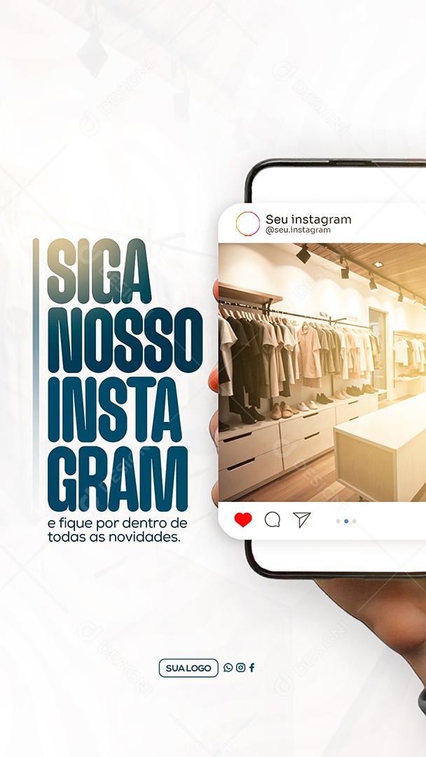 Story Siga Nosso Instagram Social Media PSD Editável