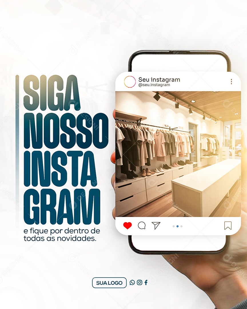 Siga Nosso Instagram Social Media PSD Editável