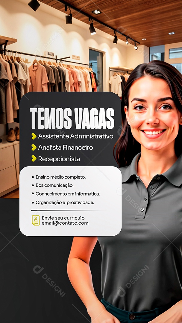 Story Temos Vagas Social Media PSD Editável