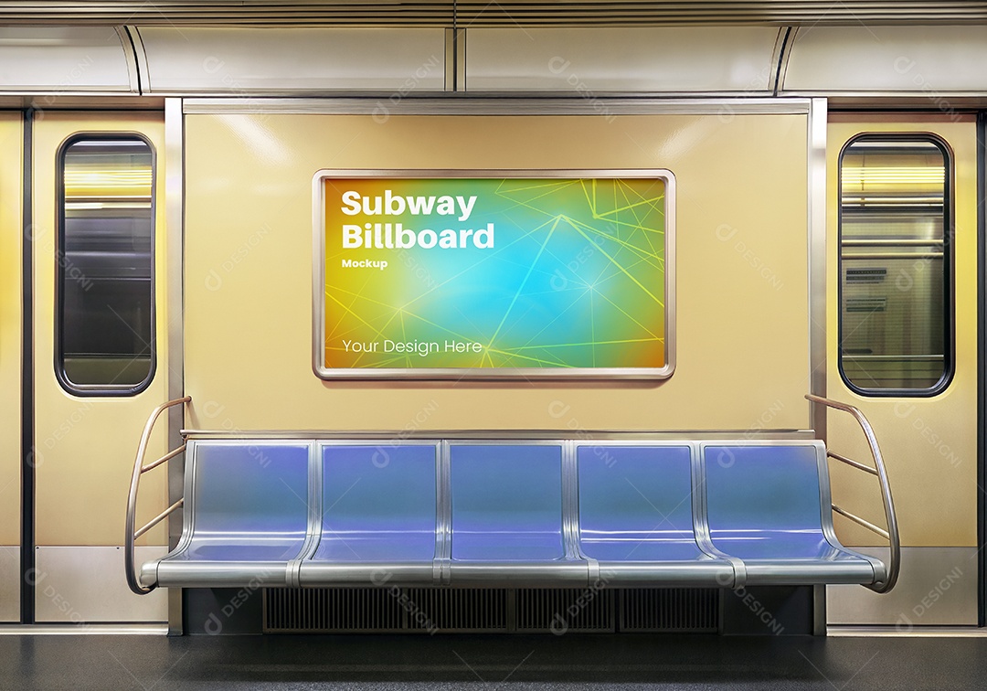 Mockup Anúncio Publicitário Em Metrô PSD Editável