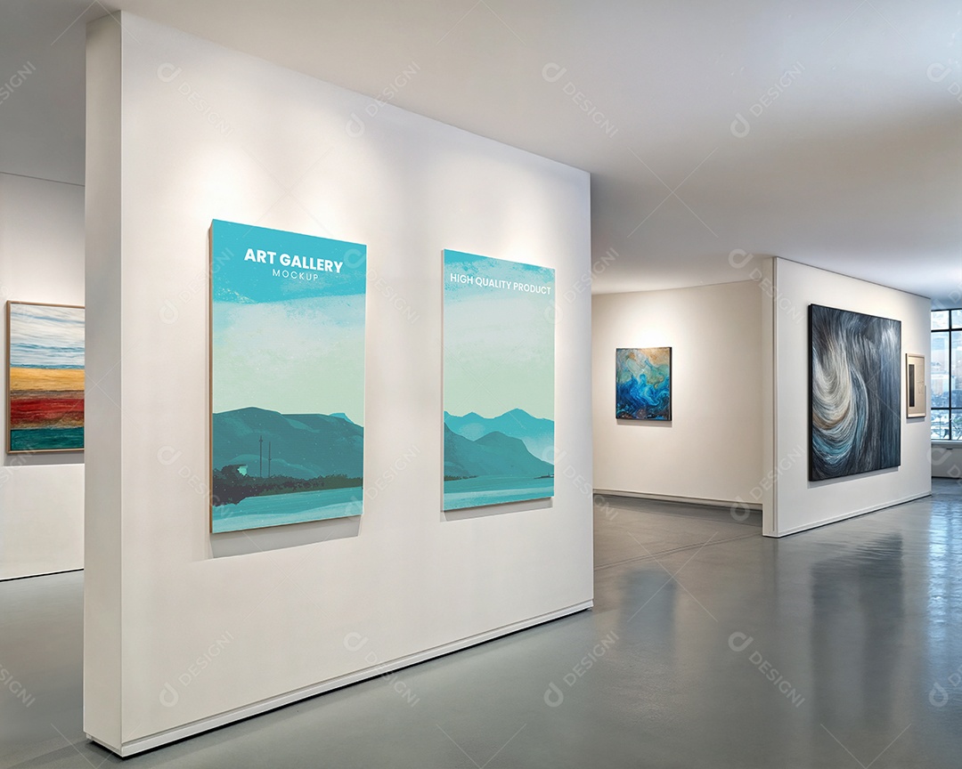Mockup Galeria de Arte PSD Editável