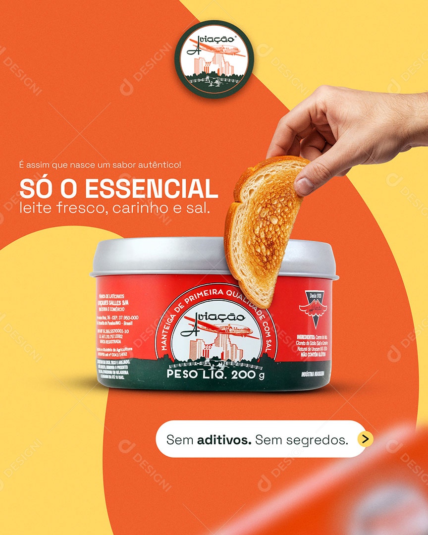 Laticínios é Assim que Nasce Um Sabor Autêntico Sóbo Essencial Social Media PSD Editável