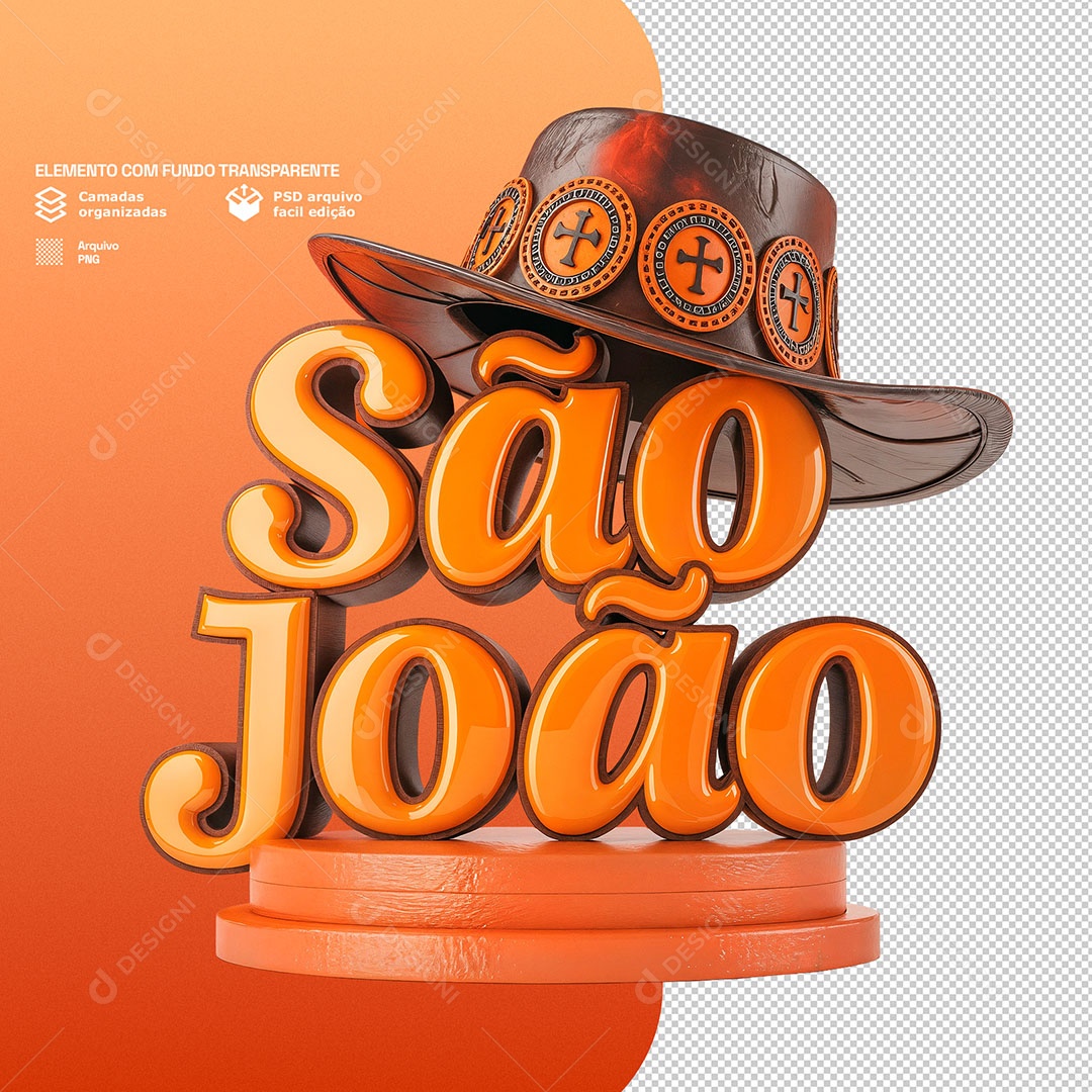 Selo 3D São João Para Composição PSD