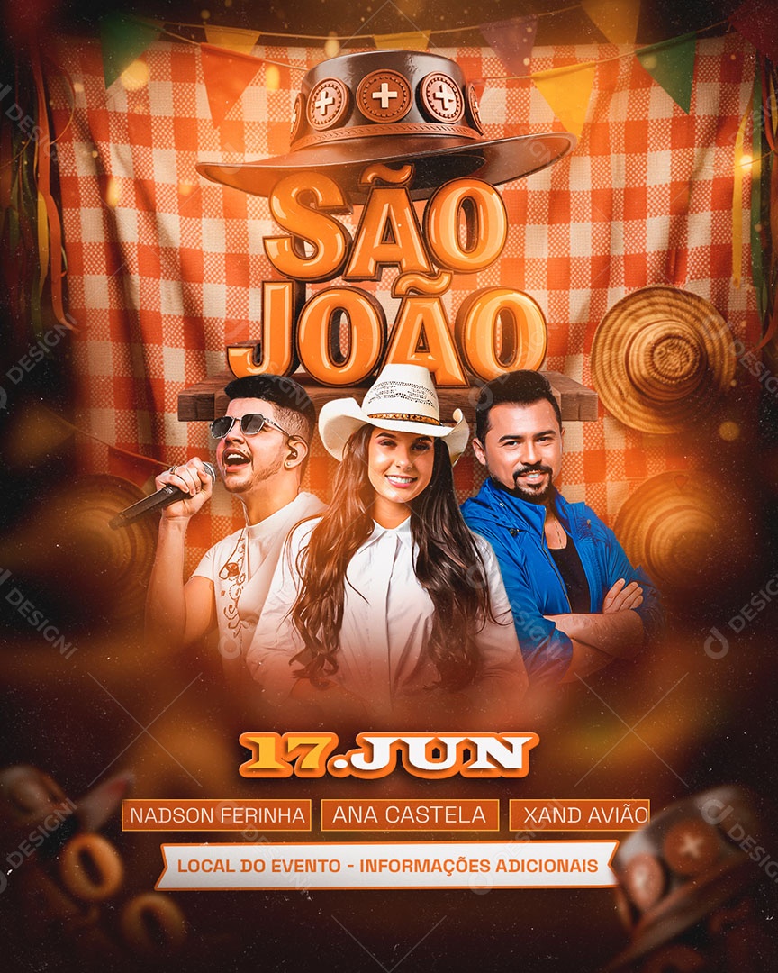 Flyer São João Social Media PSD Editável