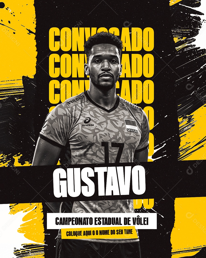 Campeonato Estadual De Vôlei Convocado Social Media PSD Editável