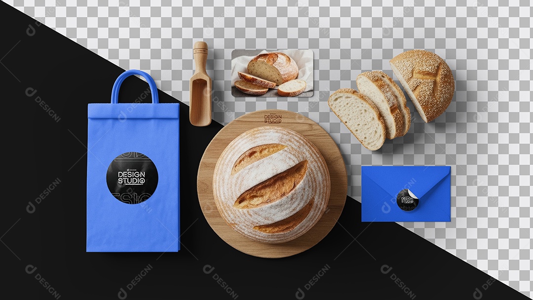 Mockup Identidade Visual Para Padaria PSD Editável