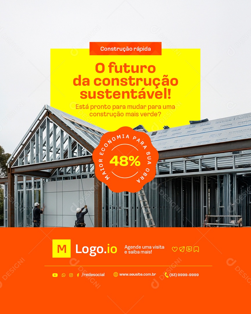 Construtora Construção Rápida Social Media PSD Editável