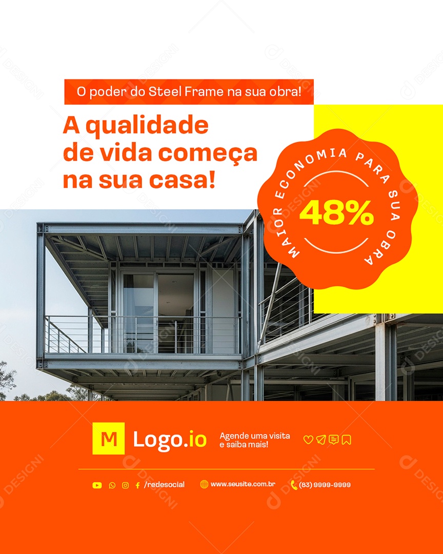 Construtora A Qualidade de Vida Começa na Sua Casa Social Media PSD Editável