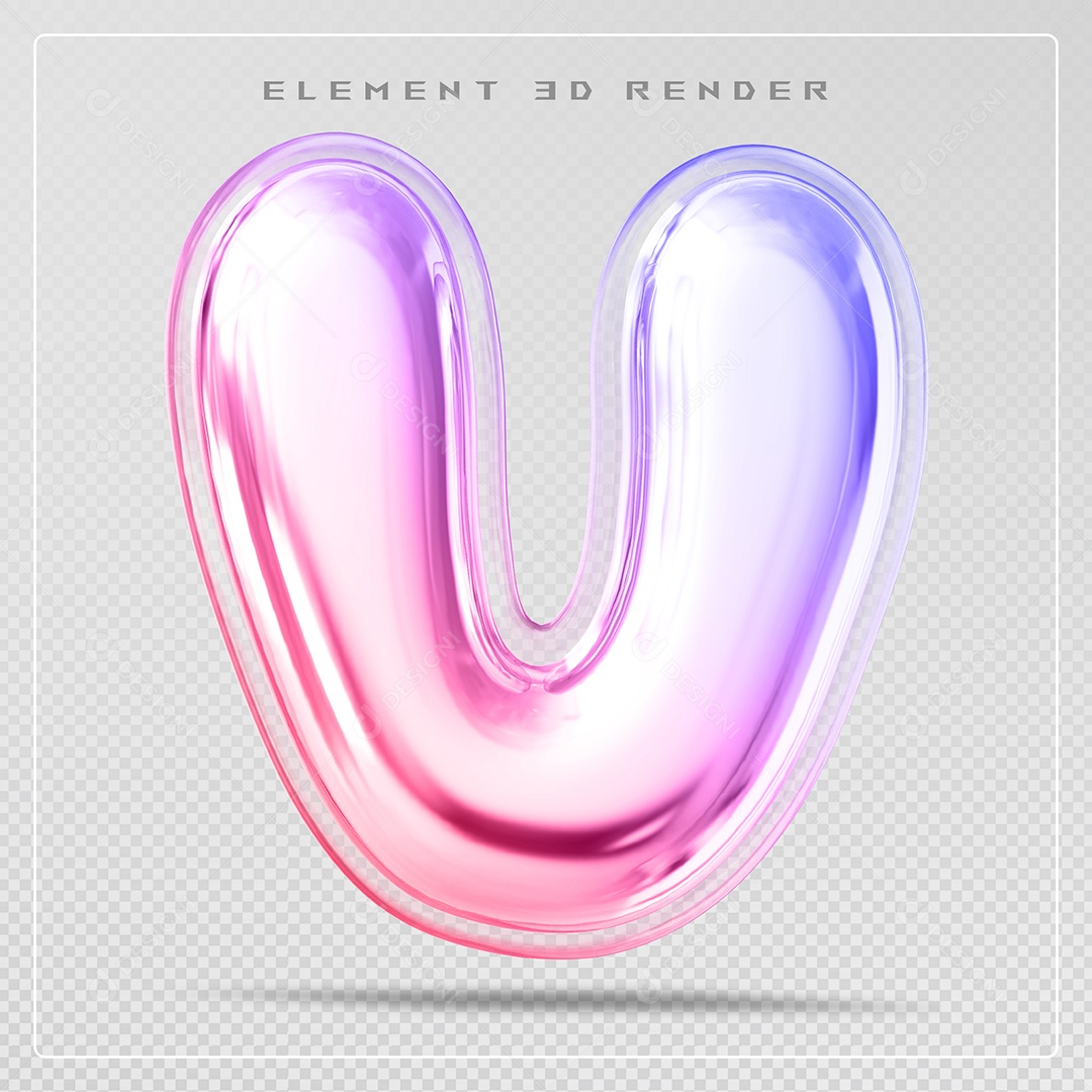 Elemento 3D Letra P Prata Para Composição PSD