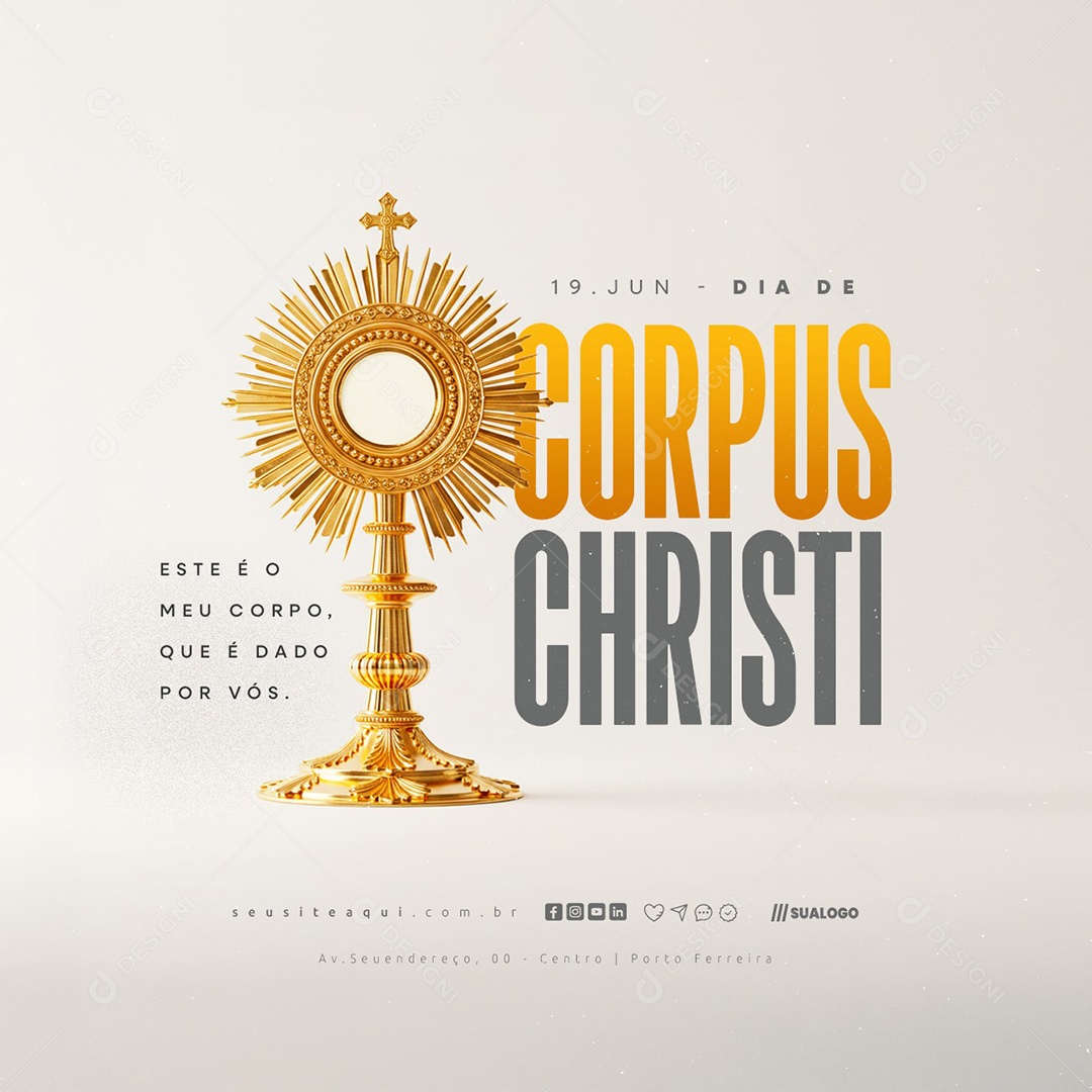 Dia De Corpus Christi 19 De Junho Social Media PSD Editável