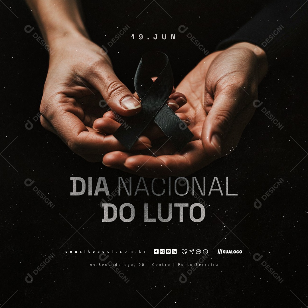 Dia Nacional Do Luto 19 De Junho Social Media PSD Editável