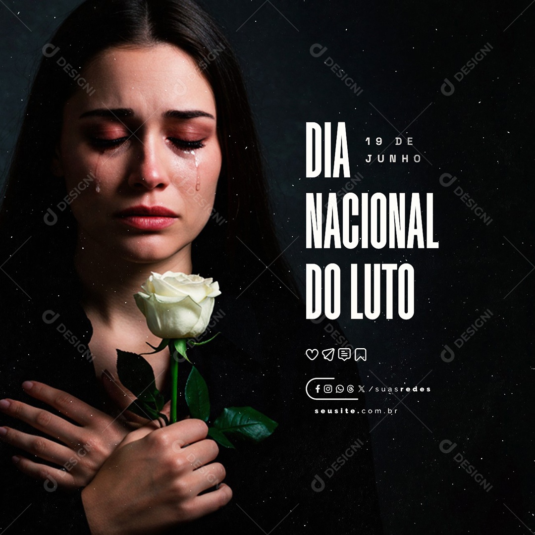 Dia Nacional Do Luto 19 De Junho Social Media PSD Editável