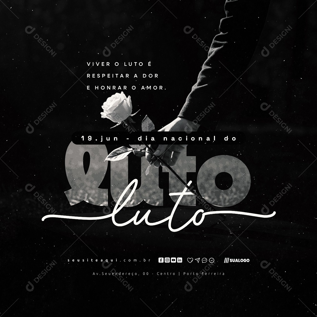 Dia Nacional Do Luto 19 De Junho Social Media PSD Editável