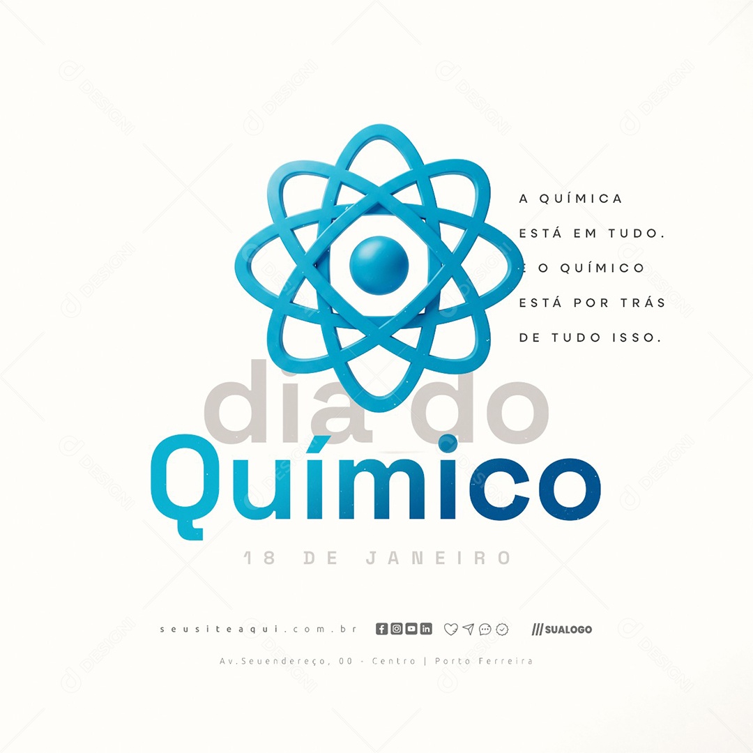 Dia Do Químico 18 De Junho Social Media PSD Editável