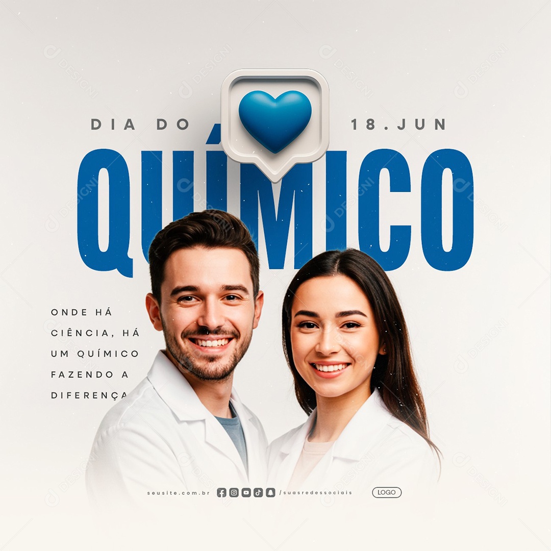 Dia Do Químico 18 De Junho Social Media PSD Editável