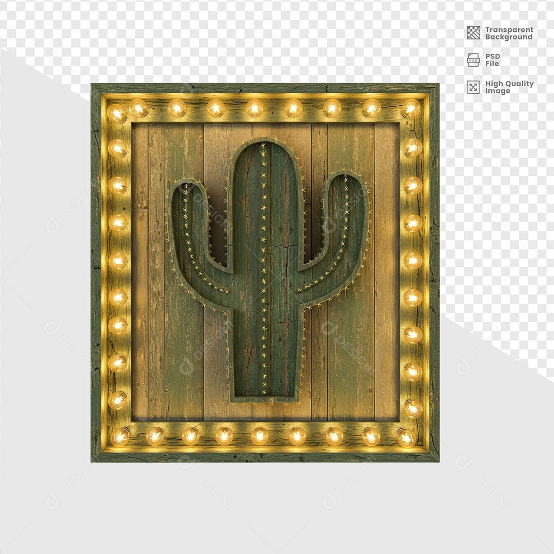 Elemento 3D Placa De Madeira De São João Para Composição PSD