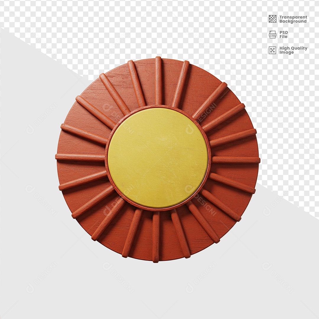 Painel Base de Madeira Elemento 3D para Composição PSD