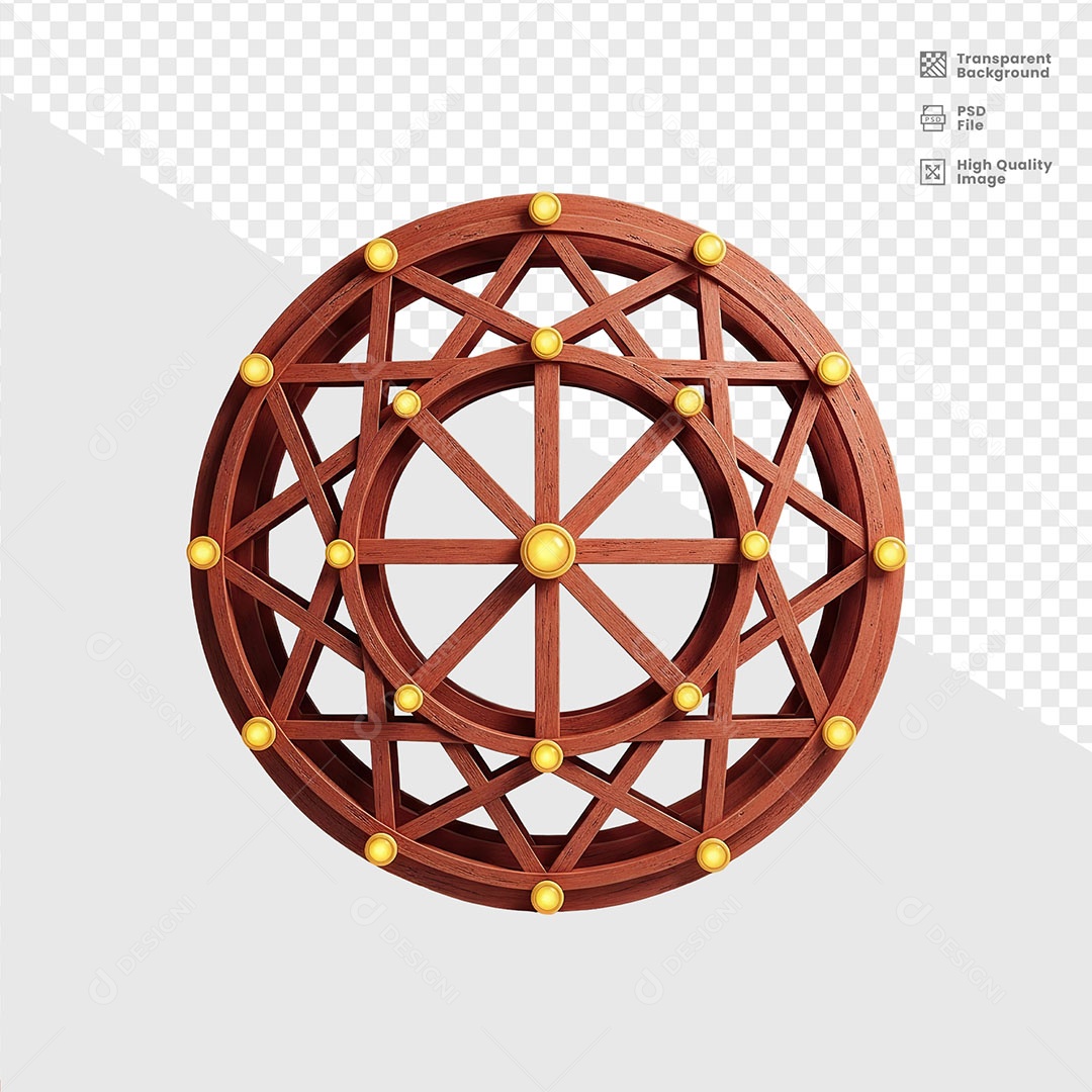 Painel Base de Madeira Elemento 3D para Composição PSD