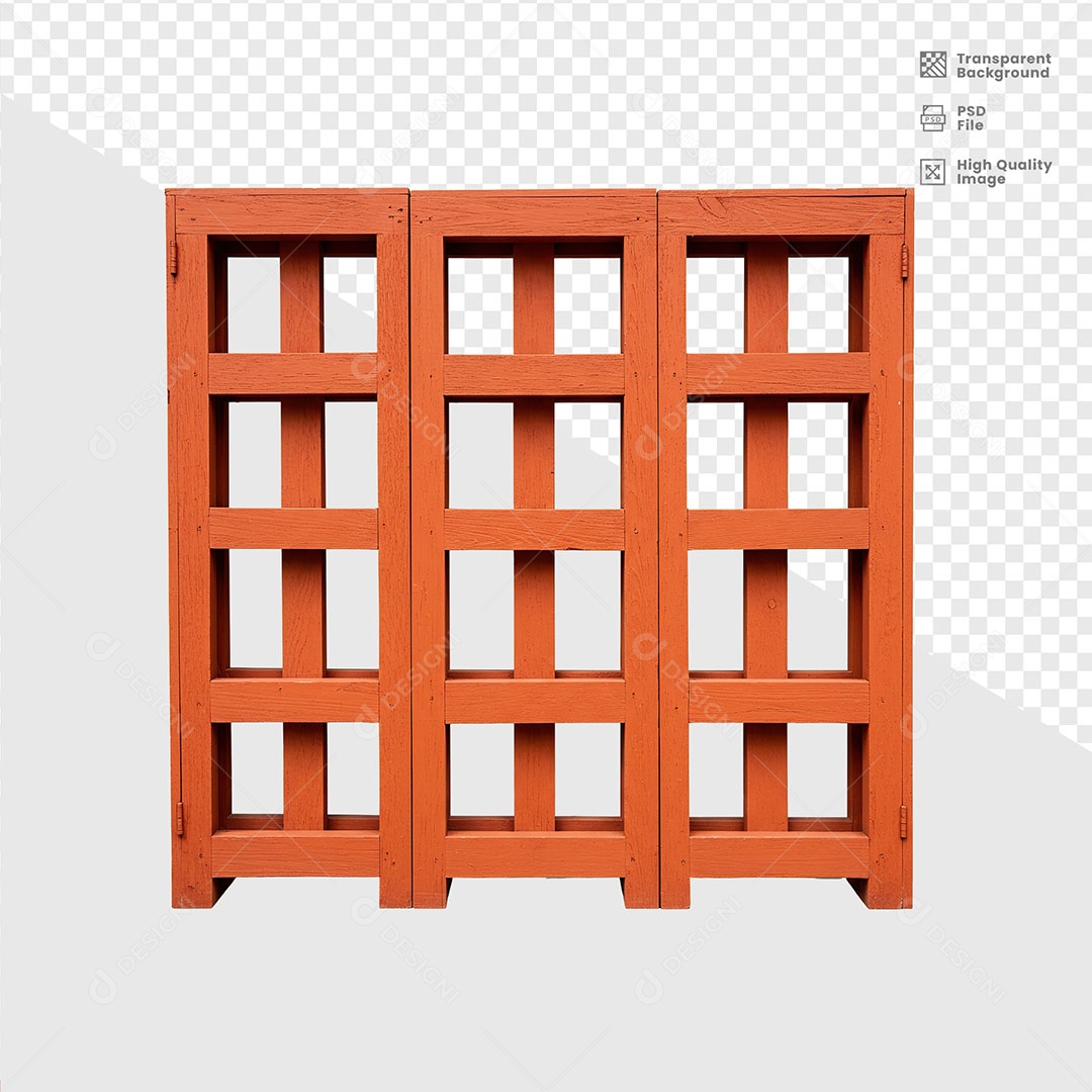Elemento 3D Painel de Madeira Para Composição PSD
