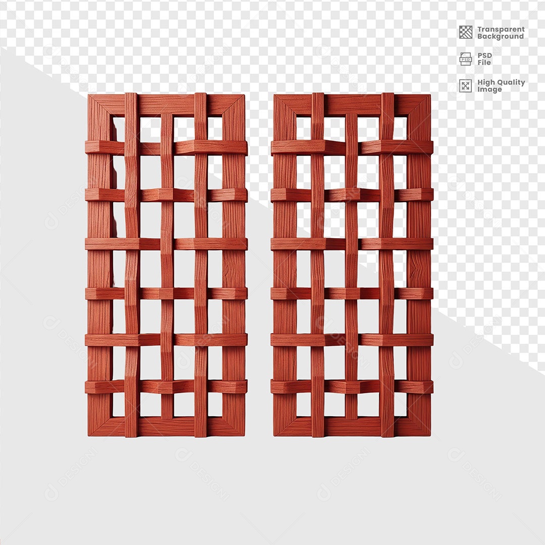Elemento 3D Painel de Madeira Para Composição PSD