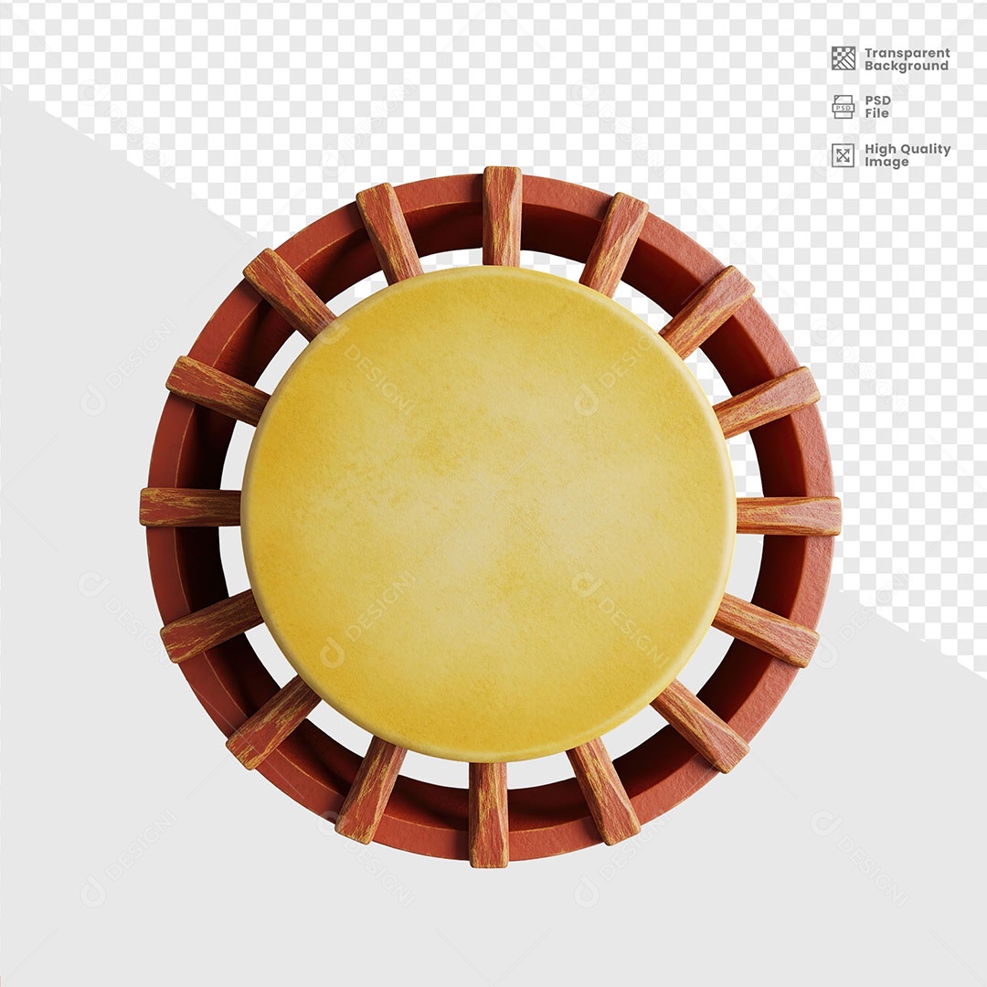 Painel Base de Madeira Elemento 3D para Composição PSD