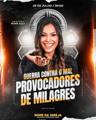 Evento Guerra Contra o Mal Provocadores de Milagres PSD Editável