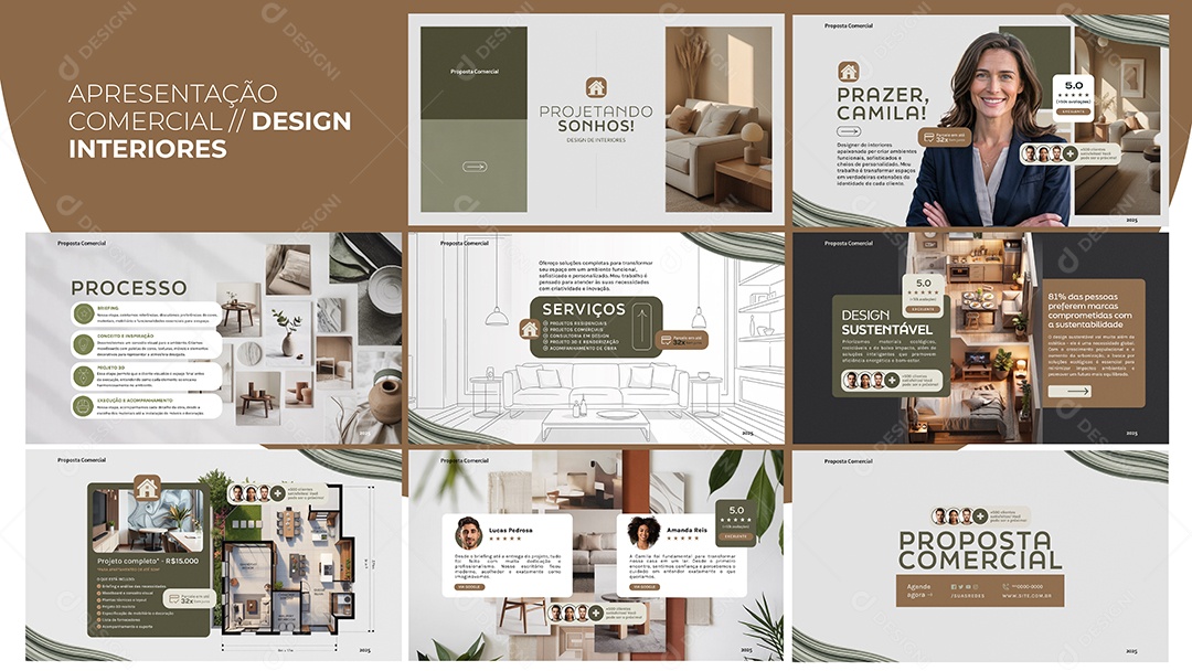 Apresentação Comercial Design Interiores PSD Editável
