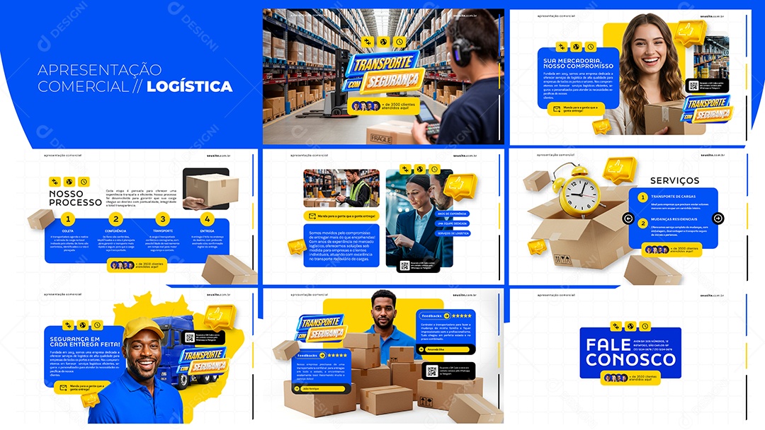 Apresentação Comercial Logística PSD Editável