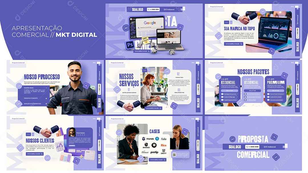 Apresentação Comercial Marketing Digital PSD Editável