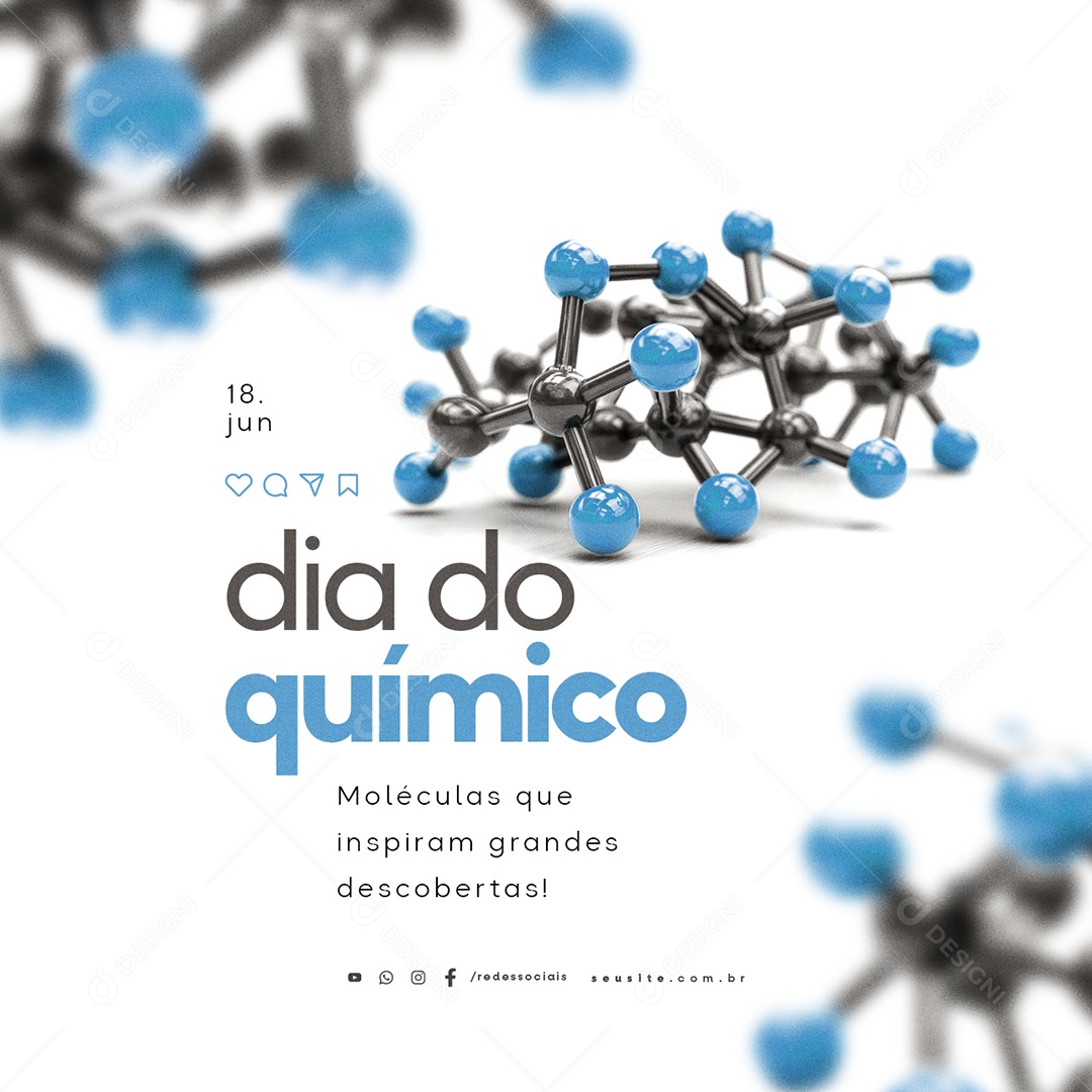 Dia Do Químico 18 De Junho Social Media PSD Editável