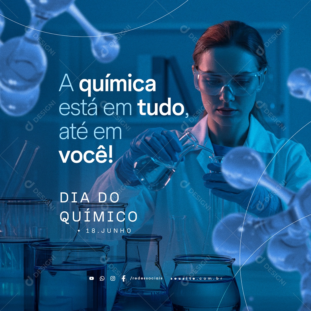 Dia Do Químico 18 De Junho Social Media PSD Editável
