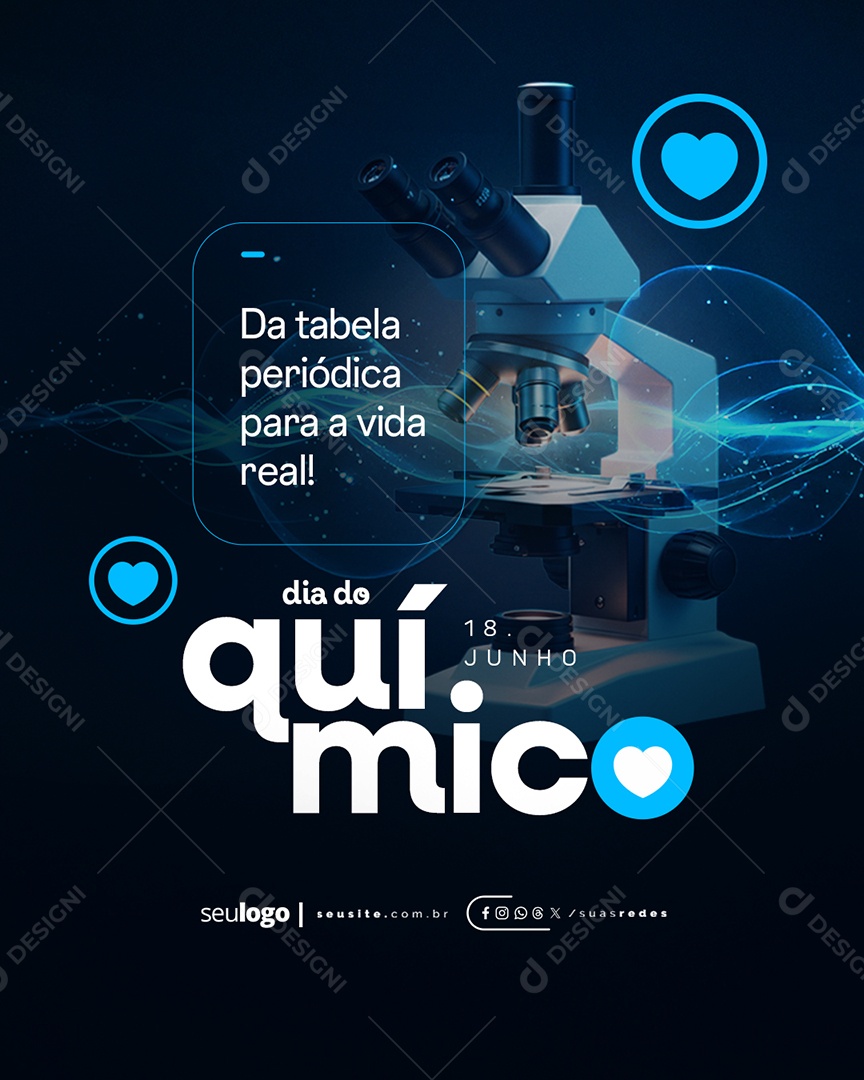 Dia Do Químico 18 De Junho Social Media PSD Editável