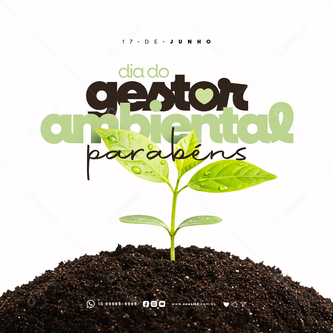 Dia Do Gestor Ambiental 17 De Junho Parabéns Social Media PSD Editável