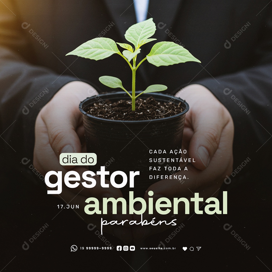 Dia Do Gestor Ambiental 17 De Junho Social Media PSD Editável