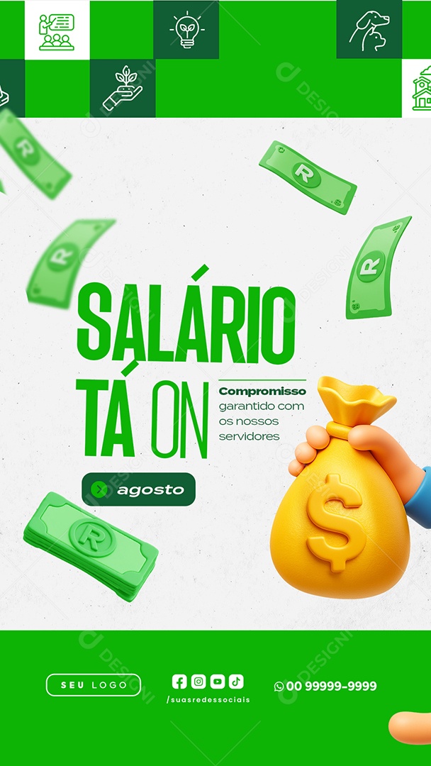Story Salario Tá na Conta Social Media PSD Editável