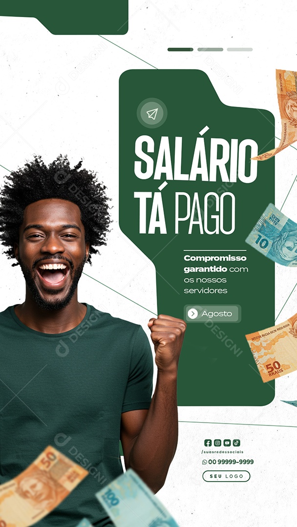 Story Salario Tá na Conta Social Media PSD Editável