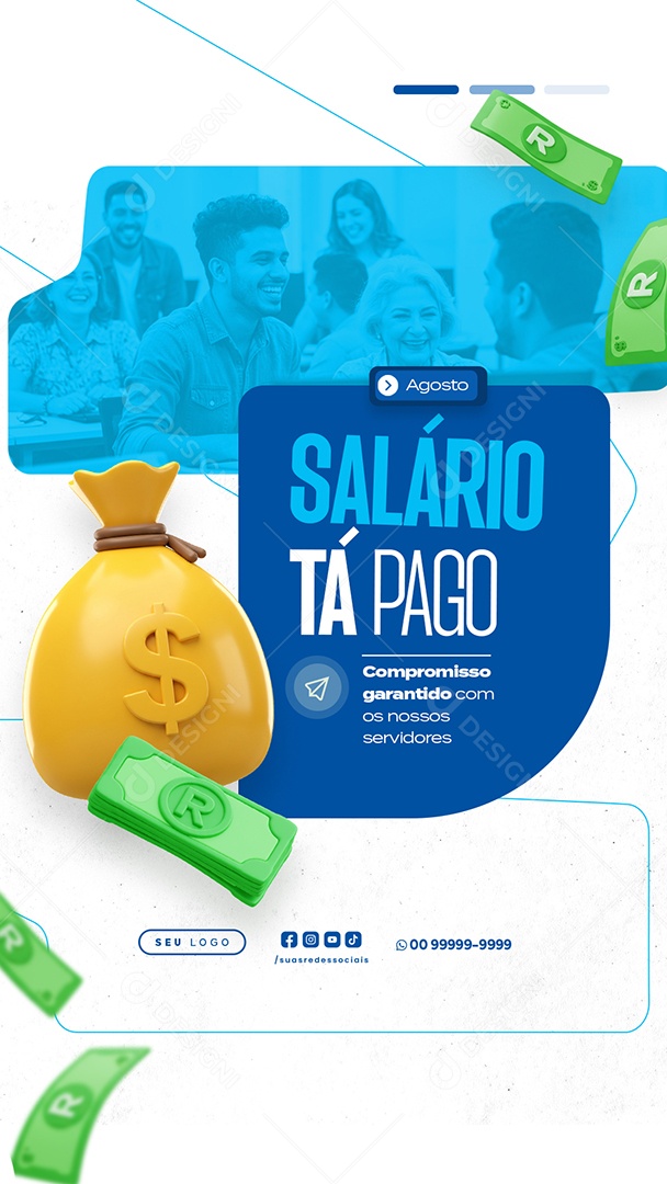 Story Salario Tá na Conta Social Media PSD Editável