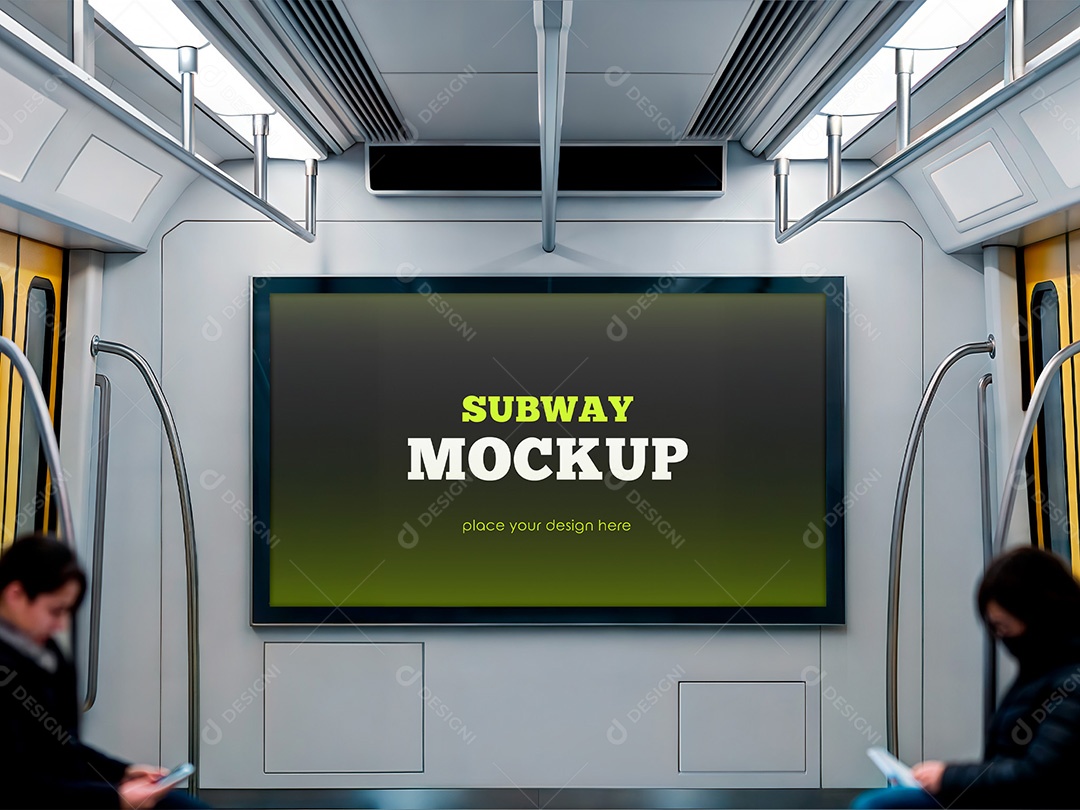 Placa Publicitária Horizontal Mockup PSD Editável