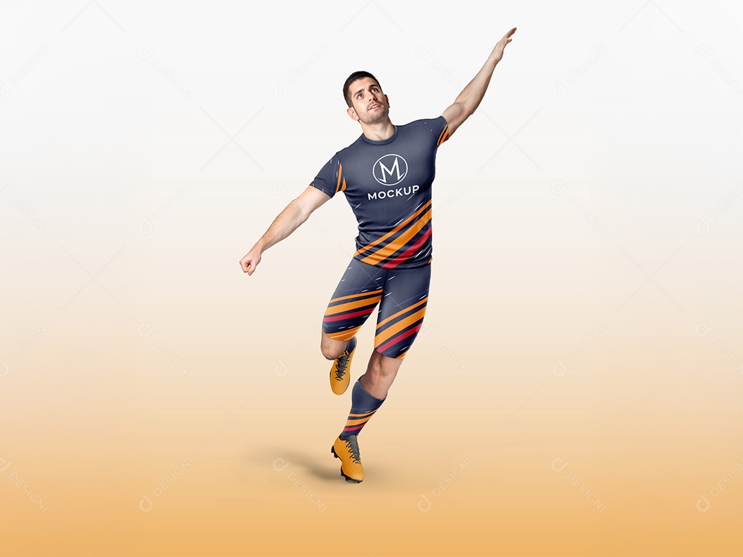 Uniforme de Jogador de Futebol Mockup PSD Editável